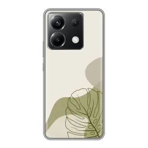Силиконовый чехол с принтом в цветах на Xiaomi POCO X6 5G (Зеленая монстера дизайн)