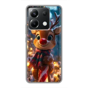 Яскравий чохол для Xiaomi POCO X6 5G з Зимові Оленята (Олень з шарфом)