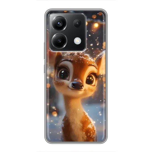 Чехол с принтом «Олененок среди гирлянд» для Xiaomi POCO X6 5G Чехол с принтом «Олененок среди гирлянд» для Xiaomi POCO X6 5G
