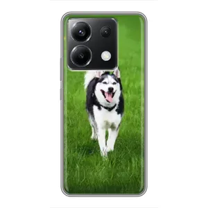 Чехол с Хаски для Xiaomi POCO X6 5G - (AlphaPrint) (Радостный Хаски)