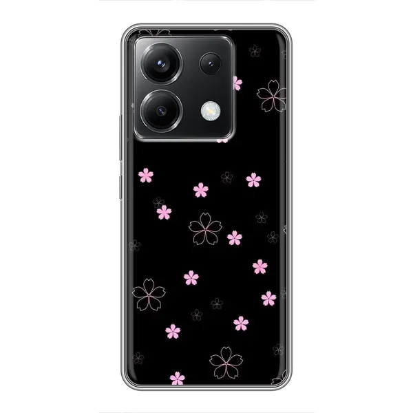 Чехол с принтом «Розовые цветы на черном» для Xiaomi POCO X6 5G Чехол с принтом «Розовые цветы на черном» для Xiaomi POCO X6 5G