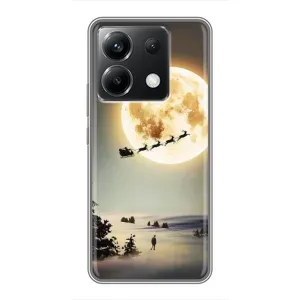 Новорічні, Святкові Чохли для Xiaomi POCO X6 5G - 2024 год (Санта на місяці)