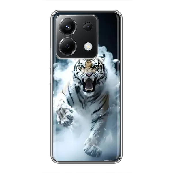Чохол з принтом «Білий тигр у диму» для Xiaomi POCO X6 5G