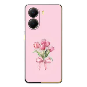 Чехол с розовым рисунком для Xiaomi POCO X7 Pro (Букет цветов)