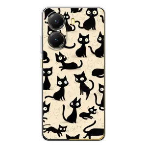 Чехол с рисунком кот на Xiaomi POCO X7 Pro (Черные коты)