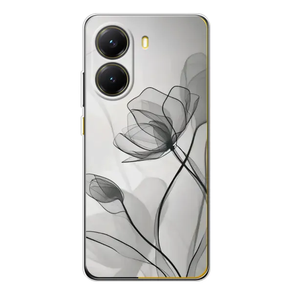 Чехол с принтом «Черные цветы» для Xiaomi POCO X7 Pro Чехол с принтом «Черные цветы» для Xiaomi POCO X7 Pro