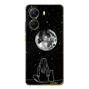 Чехол с рисунком кот на Xiaomi POCO X7 Pro (Девушка с котом)