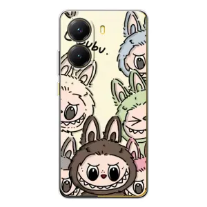 Чехол с Лабубу на Xiaomi POCO X7 Pro (Золотая обезьяна Bored Ape)