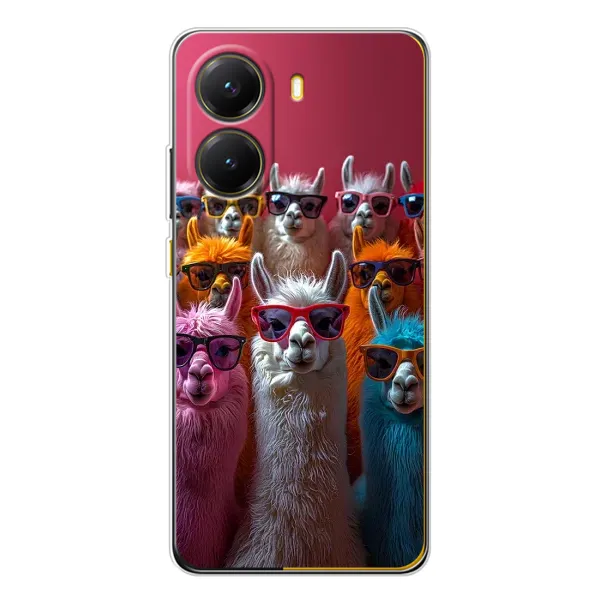 Чехол с принтом «Ламы в очках» для Xiaomi POCO X7 Pro Чехол с принтом «Ламы в очках» для Xiaomi POCO X7 Pro