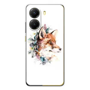 Чехлы с картинкой Лисички для Xiaomi POCO X7 Pro (VPrint) (Лисичка в цветочках)