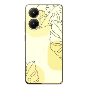 Силиконовый чехол с принтом в цветах на Xiaomi POCO X7 Pro (Желтая монстера арт)