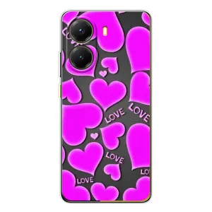 Чехлы для любимой на Поко Х7 Про (VPrint) (Pink hearts)