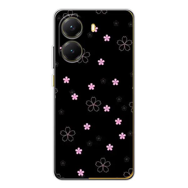 Чехол с принтом «Розовые цветы на черном» для Xiaomi POCO X7 Pro