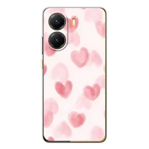 Чехол с розовым рисунком для Xiaomi POCO X7 Pro (Розовые сердечки)