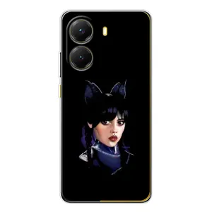 Чехлы Венсдей на Xiaomi POCO X7 Pro Уэнсдей (AlphaPrint) (серьезная Уэнздей)