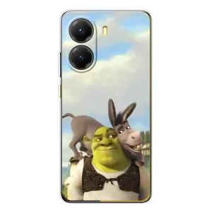 Чехол с мультфильмом Шрек на Xiaomi POCO X7 Pro (Шрек и Осел)