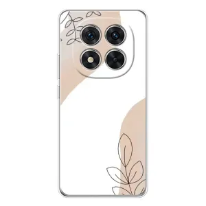 Силиконовый чехол с принтом в цветах на Xiaomi POCO X7 (Нюдовая веточка абстракция)