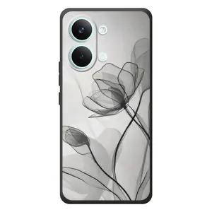 Чохол з квітковим принтом на ,Xaomi Poco Х8 Pro Max  
 (Чорні квіти)