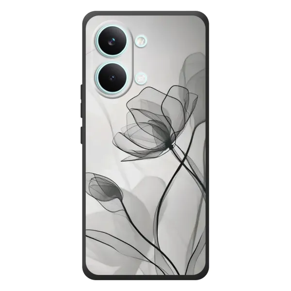 Чохол з принтом «Чорні квіти» для Xiaomi Poco X8 Pro Max