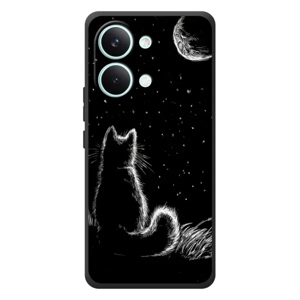 Чохол з принтом «Котик і місяць» для Xiaomi Poco X8 Pro Max
