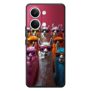 Чохол з принтом стильні тварини для ,Xaomi Poco Х8 Pro Max  
 (Лами в окулярах)