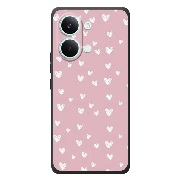 Чохол з принтом «Сердечки на рожевому» для Xiaomi Poco X8 Pro Max