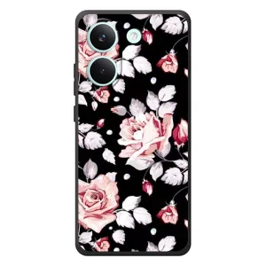 Чохли з квітами для Xiaomi Poco X8 Pro (VPrint) (Квіти на чорному)