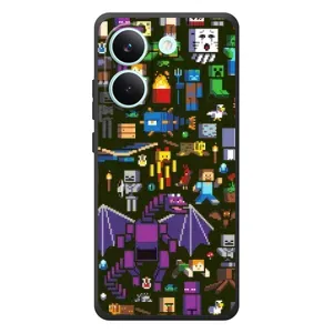Чехол Майнкрафт на Xiaomi Poco X8 Pro (AlphaPrint) Minecraft (Коллаж Майнкрафт)