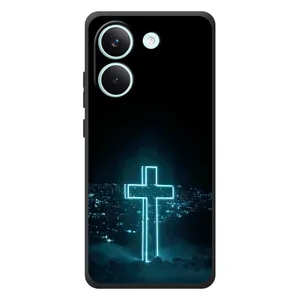 Чехол для Xiaomi Poco X8 Pro (AlphaPrint) - (Христианские) (Крест и город)