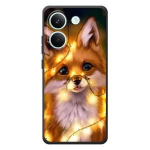 Чехлы с картинкой Лисички для Xiaomi Poco X8 Pro (VPrint) (Лисичка в гирляндах)