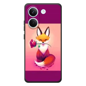 Чехлы с картинкой Лисички для Xiaomi Poco X8 Pro (VPrint) (Лисичка с розочкой)