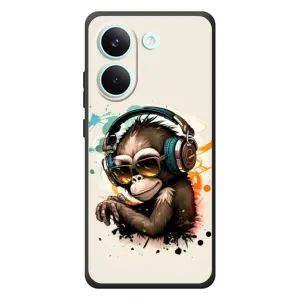 Чехол с Обезьянами Xiaomi Poco X8 Pro - (AlphaPrint) (Макака в наушниках)