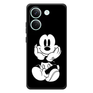 Эксклюзивный чехол для Xiaomi Poco X8 Pro (AlphaPrint - Мультяшные) (Микки на черном)