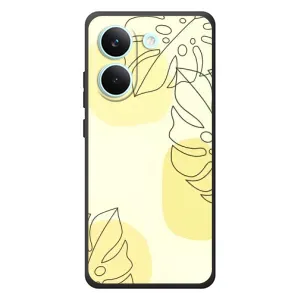 Силконовий чохол з принтом в квітах на Xiaomi Poco X8 Pro (Жовта монстера арт)