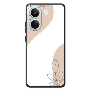 Силконовий чохол з принтом в квітах на Xiaomi Poco X8 Pro (Нюдова гілочка абстракція)
