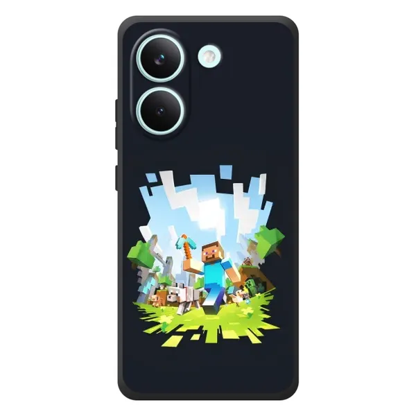 Чохол з принтом «персонажі Minecraft» для Xiaomi Poco X8 Pro