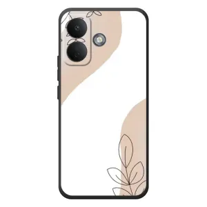 Силиконовый чехол с принтом в цветах на Xiaomi Poco X8 (Нюдовая веточка абстракция)