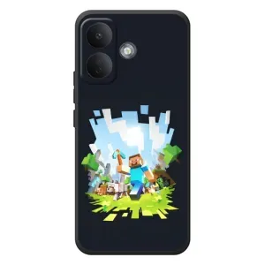 Чехол Майнкрафт на Xiaomi Poco X8 (AlphaPrint) Minecraft (персонажи Minecraft)