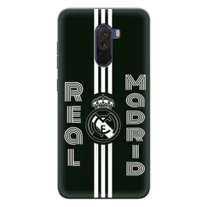 ФК Реал Мадрид чехлы для Xiaomi POCO F1 (AlphaPrint) (черно белый Реал)