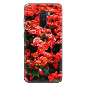 Чохли з квітами для Xiaomi POCO F1 (VPrint) (Квіти червоні)