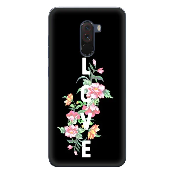 Чехол с принтом «Цветы LOVE» для Xiaomi POCO F1