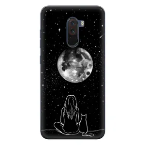 Чохол з малюнком кіт на Xiaomi POCO F1 (Дівчина з котом)