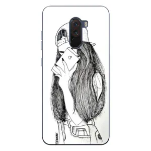Чехол с печатью для Xiaomi POCO F1 - (Мода) (AlphaPrint) (Фото девочки)