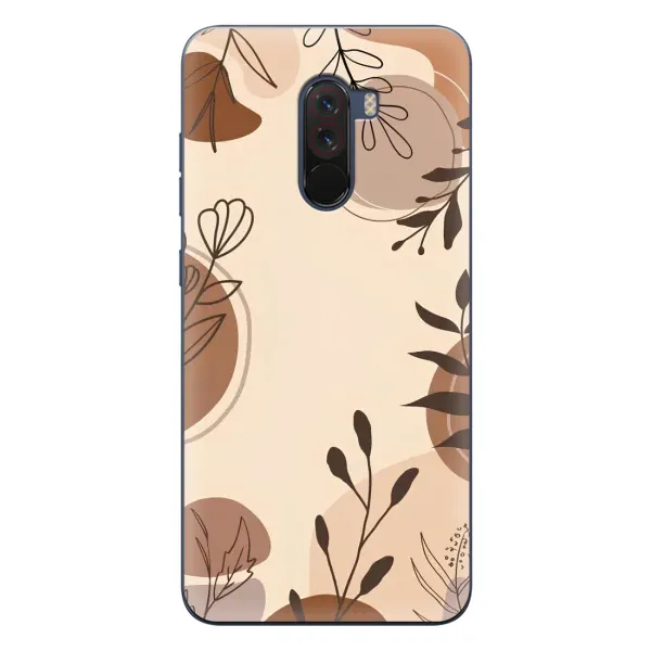 Чохол з принтом «Коричневі квіти» для Xiaomi POCO F1 Чохол з принтом «Коричневі квіти» для Xiaomi POCO F1
