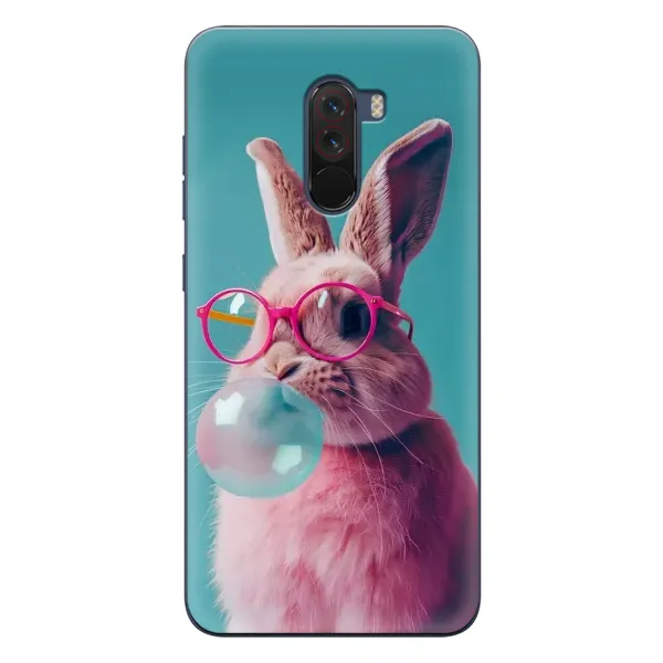 Чехол с принтом «Кролик в очках» для Xiaomi POCO F1