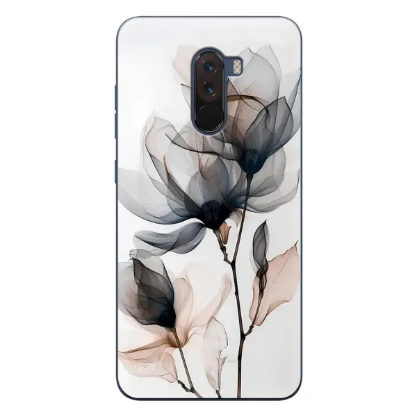 Чохол з принтом «Квіти на білому» для Xiaomi POCO F1 Чохол з принтом «Квіти на білому» для Xiaomi POCO F1