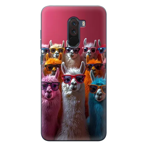 Чехол с принтом «Ламы в очках» для Xiaomi POCO F1
