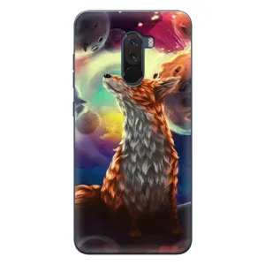 Чехлы с картинкой Лисички для Xiaomi POCO F1 (VPrint) (Лисица в космосе)