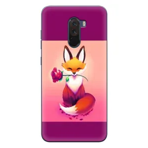 Чехлы с картинкой Лисички для Xiaomi POCO F1 (VPrint) (Лисичка с розочкой)