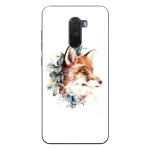 Чехлы с картинкой Лисички для Xiaomi POCO F1 (VPrint) (Лисичка в цветочках)